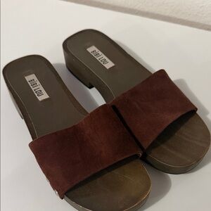 Bibi Lou Women's Burgundy Suede Slide Mules